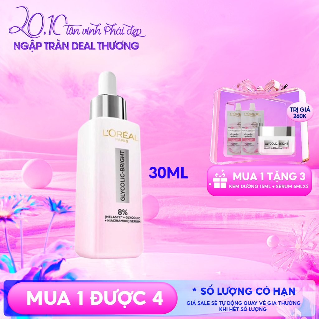 Serum L'oreal Tinh Chất Mờ Thâm Nám Glycolic-Bright Instant Glowing Serum