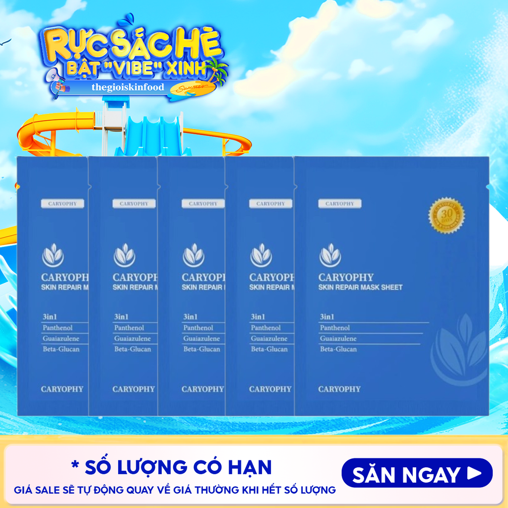 Combo 5 Miếng Mặt Nạ Cấp Ẩm, Hỗ Trợ Phục Hồi Da Caryophy Skin Repair Mask Sheet