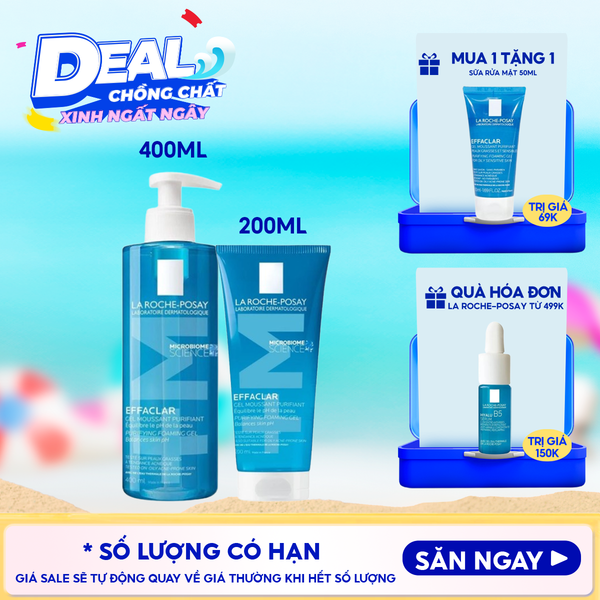  Sữa Rửa Mặt La Roche-Posay Dạng Gel Cho Da Dầu Mụn Effaclar Purifying Foaming Gel For Oily Sensitive Skin 