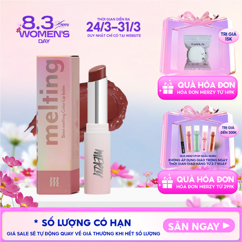 [LB1 -LB8] Son Dưỡng Ẩm Merzy Có Màu Cho Môi Mềm Mịn, Căng Mọng Siren Melting Color Lip Balm 3g