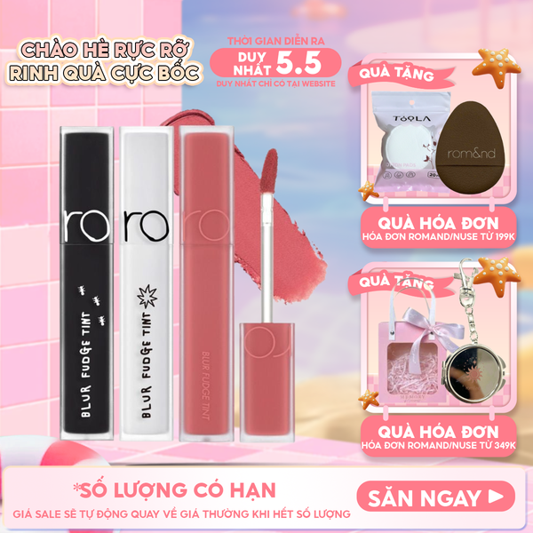  Son Kem Lì Romand Lên Màu Chuẩn, Mịn Môi Blur Fudge Tint 5g 