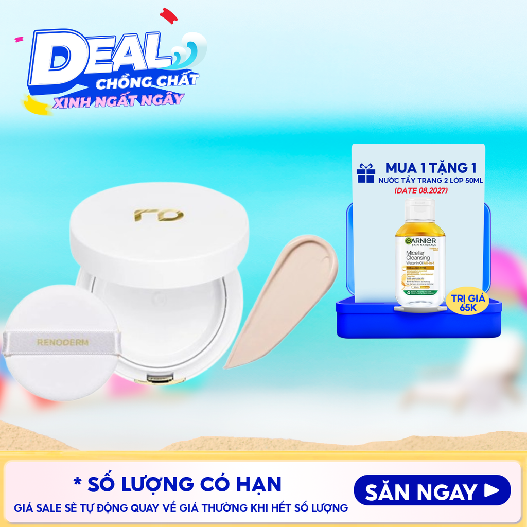 Phấn Nước RENODERM Che Phủ Cao, Mịn Lì Cho Da Dầu Day Long BB Cream SPF50 PA+++ 15g #Silver