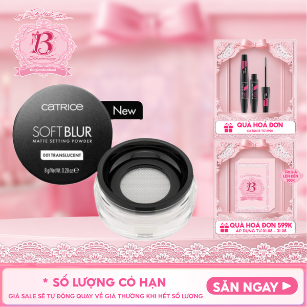  Phấn Phủ Catrice Dạng Bột Mỏng Nhẹ Kiềm Dầu Soft Blur Matte Setting Powder 8g 