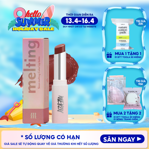  [LB1 -LB8] Son Dưỡng Ẩm Merzy Có Màu Cho Môi Mềm Mịn, Căng Mọng Siren Melting Color Lip Balm 3g 