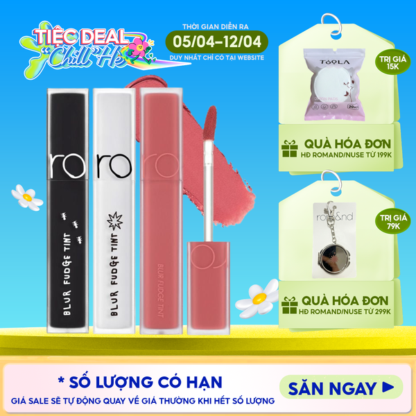  Son Kem Lì Romand Lên Màu Chuẩn, Mịn Môi Blur Fudge Tint 5g 