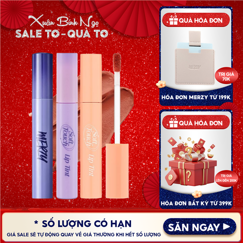 [SL1 - SL14] Son Kem Merzy Siêu Lì, Siêu Mịn Môi Soft Touch Lip Tint 3g