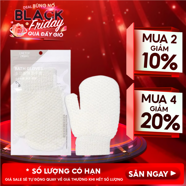  [NHẬP KHẨU] Găng Tay Tắm Tẩy Tế Bào Chết LMLTOP Làm Sạch Da Bath Gloves C167 (Màu ngẫu nhiên) 