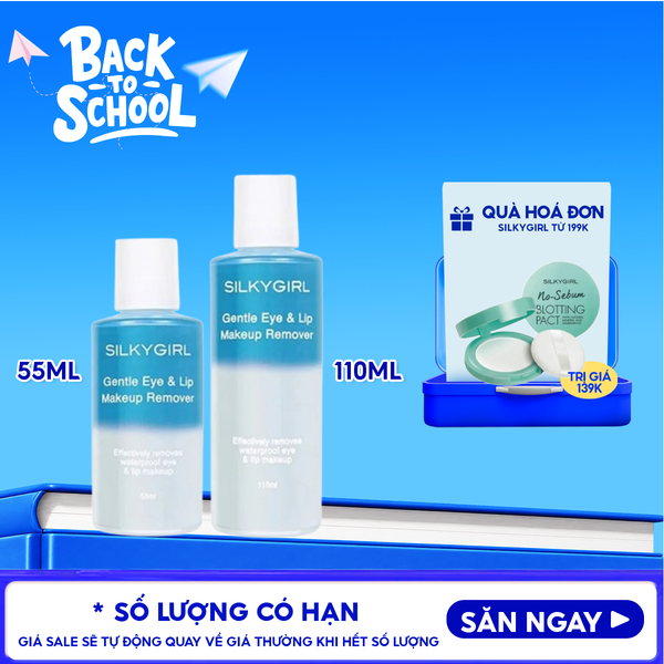  Nước Tẩy Trang Dành Cho Mắt, Môi Silkygirl Gentle Eye & Lip Makeup Remover 
