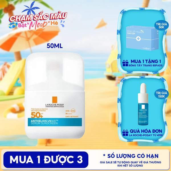  Serum Chống Nắng La Roche-Posay Siêu Mỏng, Kiềm Dầu, Cấp Ẩm Innovation Anthelios UVair Serum Sunscreen SPF50+ 50ml 