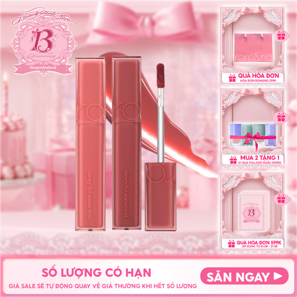  Son Tint Bóng Romand Siêu Lì Cho Đôi Môi Căng Mọng Dewyful Water Tint 5g 