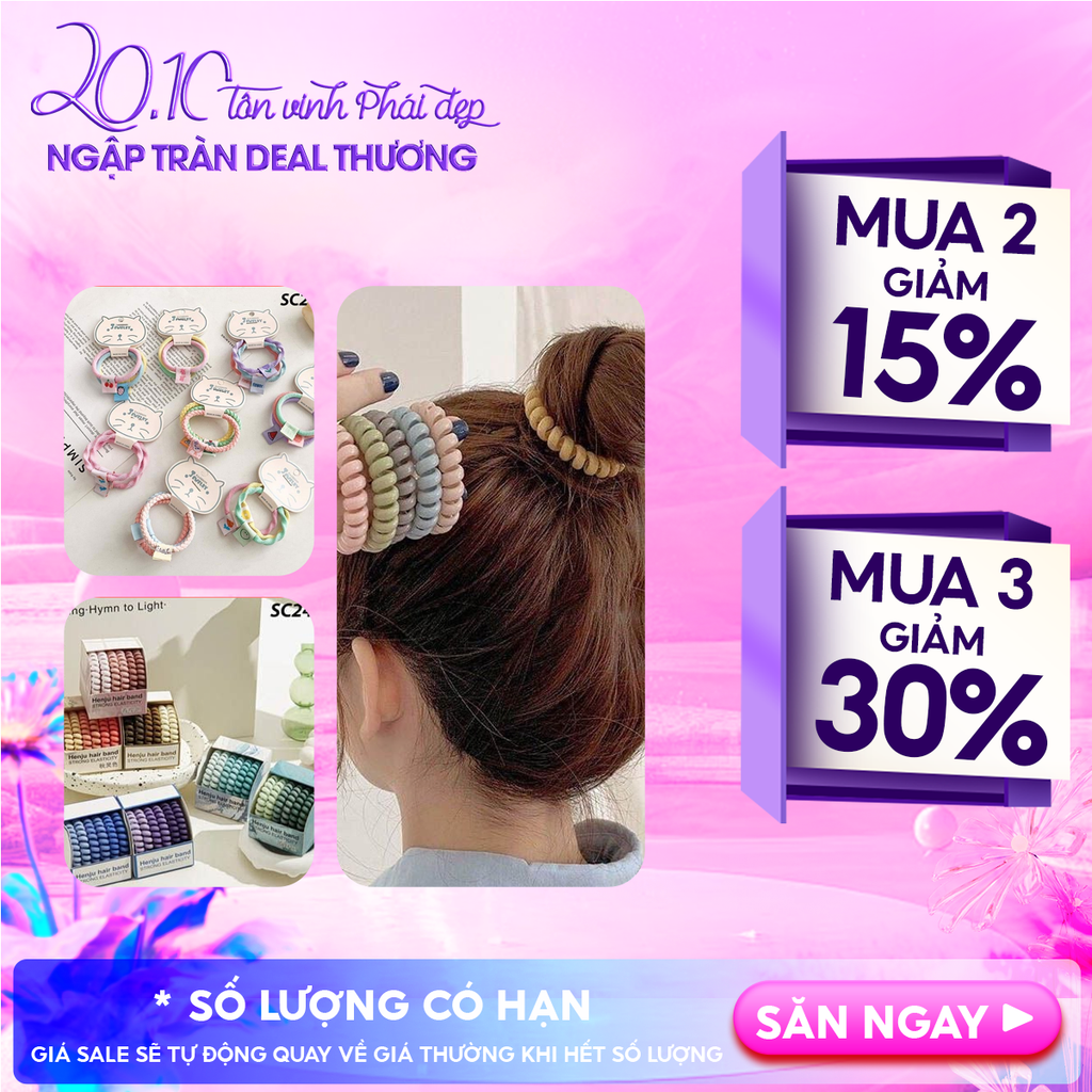 [NHẬP KHẨU] Dây Buộc Tóc TOOLA Cao Su Co Giãn Thiết Kế Đơn Giản Phong Cách Hàn Quốc Hair Bands Scrunchies