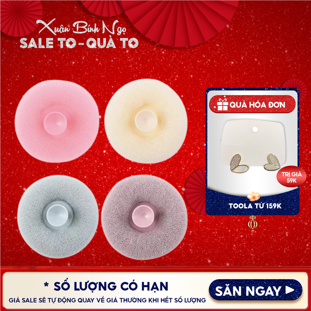 [NHẬP KHẨU] Bông Tắm Tròn Có Tay Cầm, Tạo Bọt Mềm Mịn TOOLA - TLA017 (Màu ngẫu nhiên)