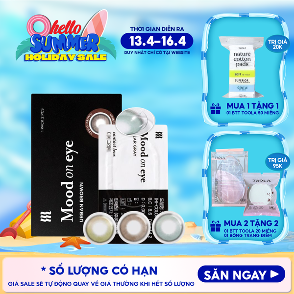  Kính Áp Tròng Merzy Lens Mắt Màu Tự Nhiên, Cao Cấp Hàn Quốc Mood On Eye Contact Lens 