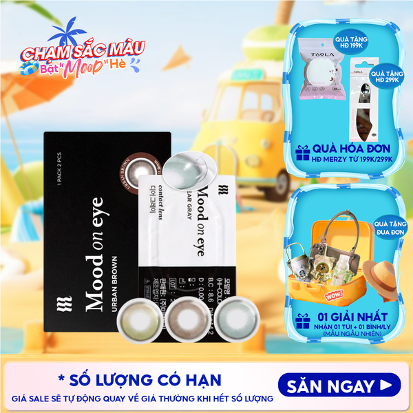  Kính Áp Tròng Merzy Lens Mắt Màu Tự Nhiên, Cao Cấp Hàn Quốc Mood On Eye Contact Lens 