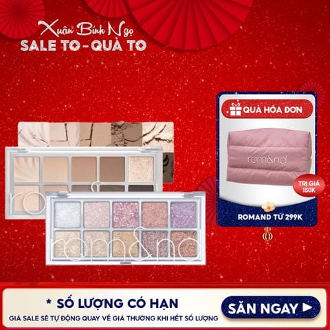 [NEW][Màu 00 - 13] Bảng Phấn Mắt 10 Ô Siêu Lấp Lánh Romand Better Than Eye Palette