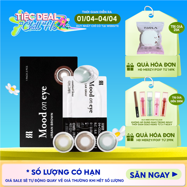  Kính Áp Tròng Merzy Lens Mắt Màu Tự Nhiên, Cao Cấp Hàn Quốc Mood On Eye Contact Lens 