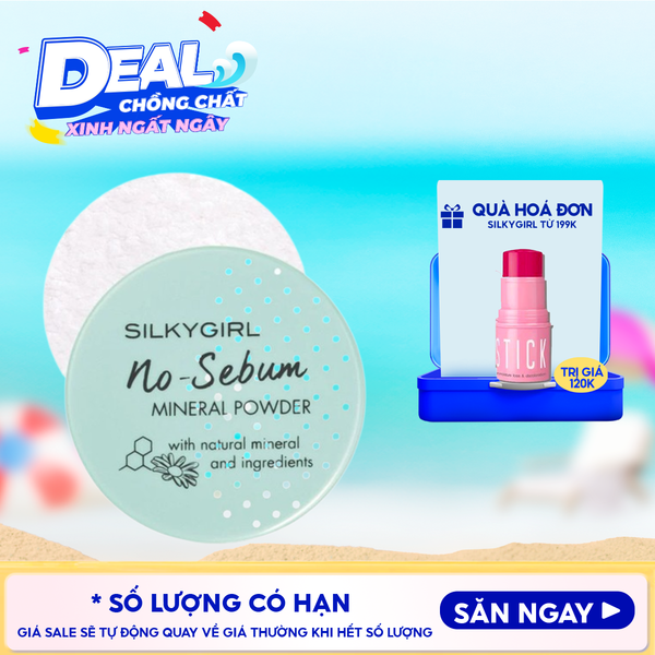  Phấn Phủ Silkygirl Dạng Bột Kiềm Dầu Cho Da Mịn Màng No Sebum Mineral Powder 5g 