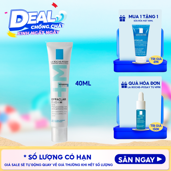  Kem Dưỡng La Roche-Posay Giúp Cải Thiện Mụn, Mờ Vết Thâm Effaclar Duo+M 