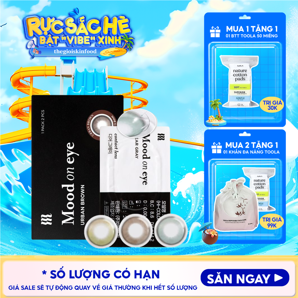 Kính Áp Tròng Merzy Lens Mắt Màu Tự Nhiên, Cao Cấp Hàn Quốc Mood On Eye Contact Lens