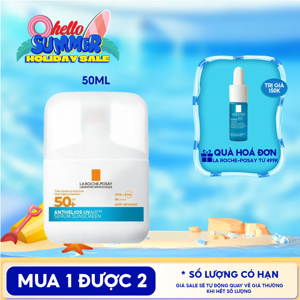 Serum Chống Nắng La Roche-Posay Siêu Mỏng, Kiềm Dầu, Cấp Ẩm Innovation Anthelios UVair Serum Sunscreen SPF50+ 50ml