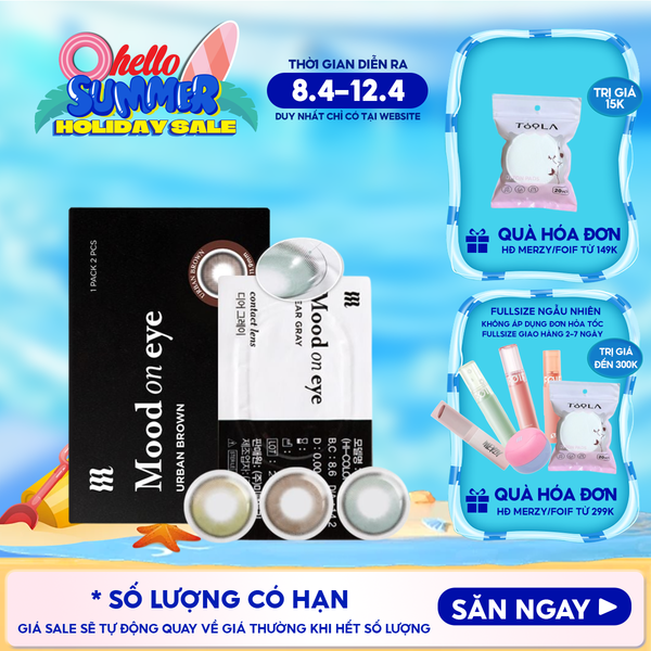  Kính Áp Tròng Merzy Lens Mắt Màu Tự Nhiên, Cao Cấp Hàn Quốc Mood On Eye Contact Lens 