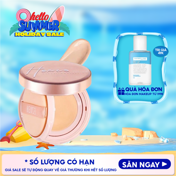  [Set 2 Lõi] Phấn Nước Hexze Lâu Trôi, Mỏng Nhẹ Brightening Longlasting Cushion Foundation 15gx2 