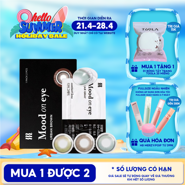  Kính Áp Tròng Merzy Lens Mắt Màu Tự Nhiên, Cao Cấp Hàn Quốc Mood On Eye Contact Lens 