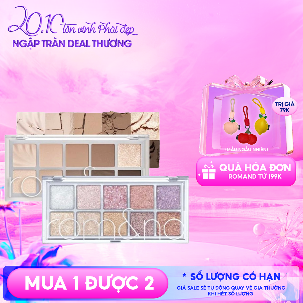 [NEW][Màu 00 - 13] Bảng Phấn Mắt 10 Ô Siêu Lấp Lánh Romand Better Than Eye Palette