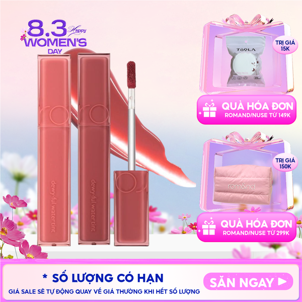  Son Tint Bóng Romand Siêu Lì Cho Đôi Môi Căng Mọng Dewyful Water Tint 5g 