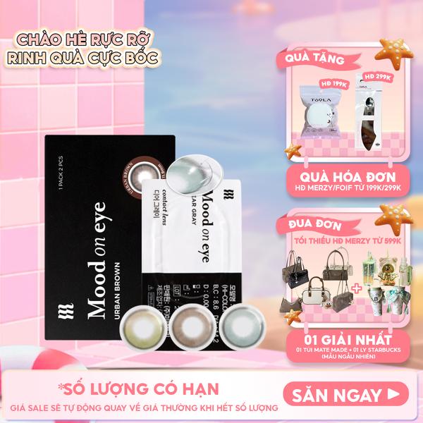  Kính Áp Tròng Merzy Lens Mắt Màu Tự Nhiên, Cao Cấp Hàn Quốc Mood On Eye Contact Lens 