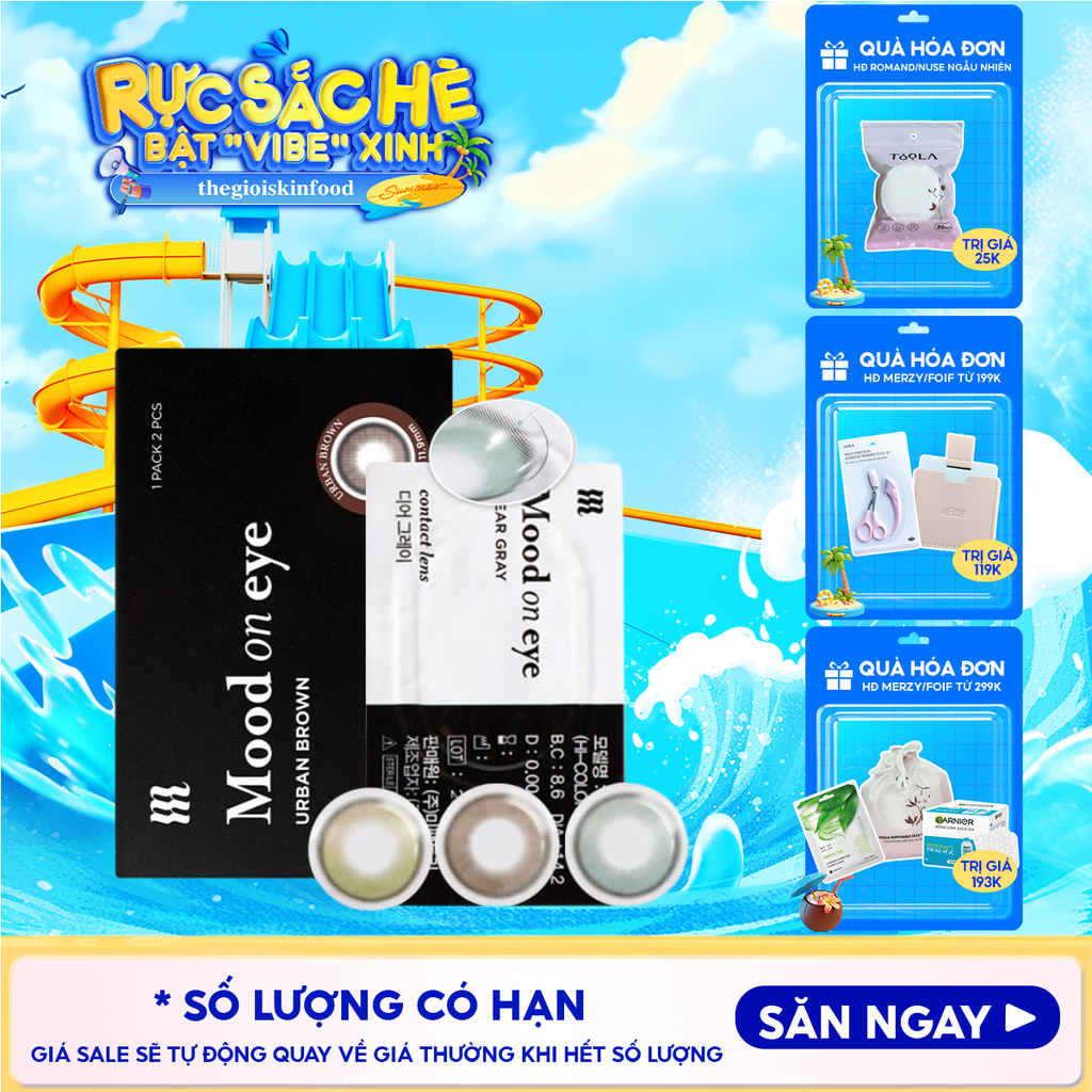 Kính Áp Tròng Merzy Lens Mắt Màu Tự Nhiên, Cao Cấp Hàn Quốc Mood On Eye Contact Lens