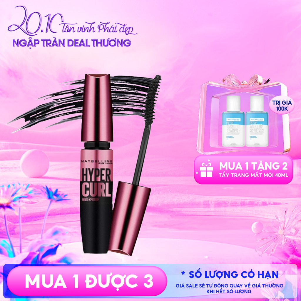 Mascara Làm Dài Và Cong Mi, Không Lem Không Trôi Maybelline The Hyper Curl Mascara 9.2ml