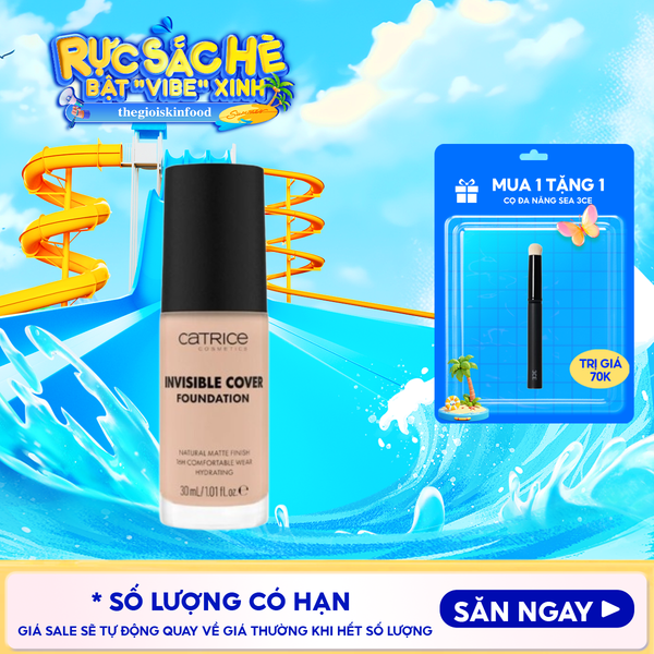  Kem Nền Catrice Kiềm Dầu, Mịn Lì Invisible Cover Foundation 30ml 