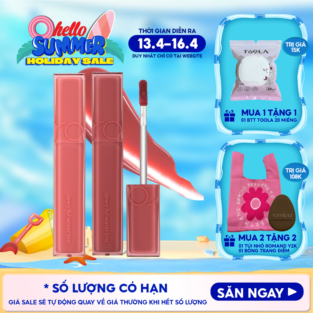 Son Tint Bóng Romand Siêu Lì Cho Đôi Môi Căng Mọng Dewyful Water Tint 5g