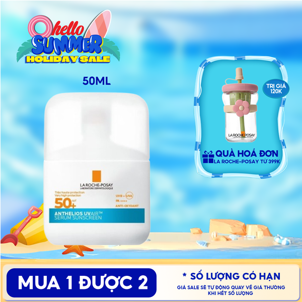  Serum Chống Nắng La Roche-Posay Siêu Mỏng, Kiềm Dầu, Cấp Ẩm Innovation Anthelios UVair Serum Sunscreen SPF50+ 50ml 
