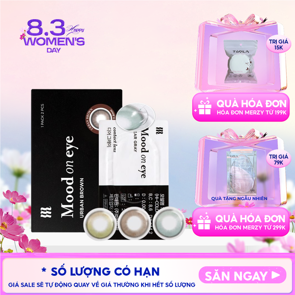  Kính Áp Tròng Merzy Lens Mắt Màu Tự Nhiên, Cao Cấp Hàn Quốc Mood On Eye Contact Lens 