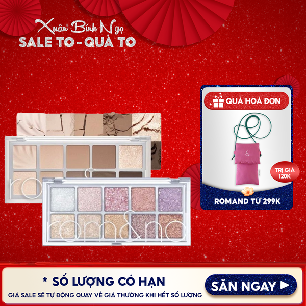  [NEW][Màu 00 - 13] Bảng Phấn Mắt 10 Ô Siêu Lấp Lánh Romand Better Than Eye Palette 