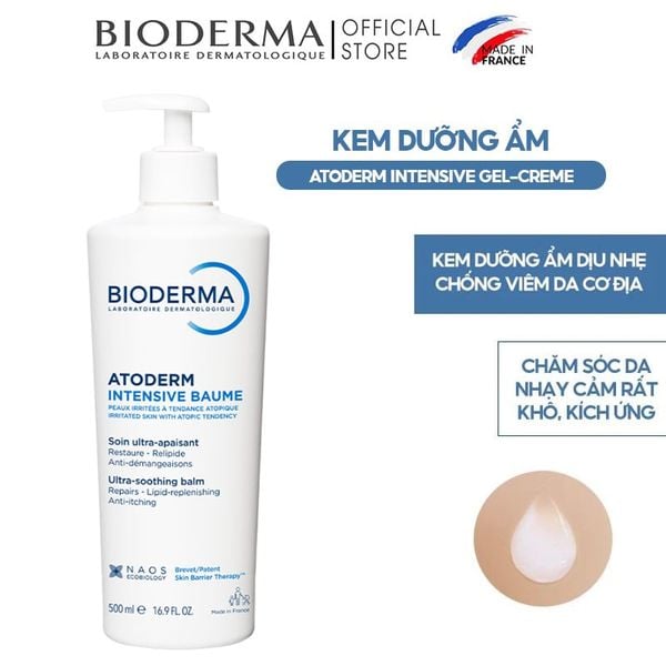  Kem Dưỡng Ẩm Bioderma Làm Dịu Dạng Gel Cho Da Rất Khô Atoderm Intensive Gel-Creme 500ml 