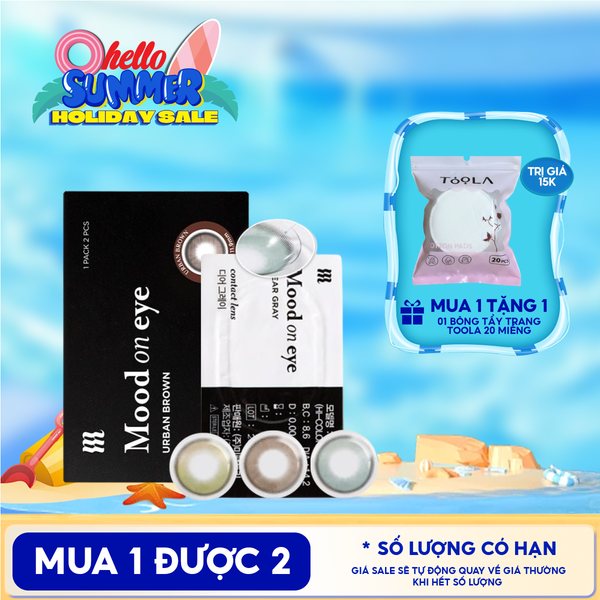  Kính Áp Tròng Merzy Lens Mắt Màu Tự Nhiên, Cao Cấp Hàn Quốc Mood On Eye Contact Lens 