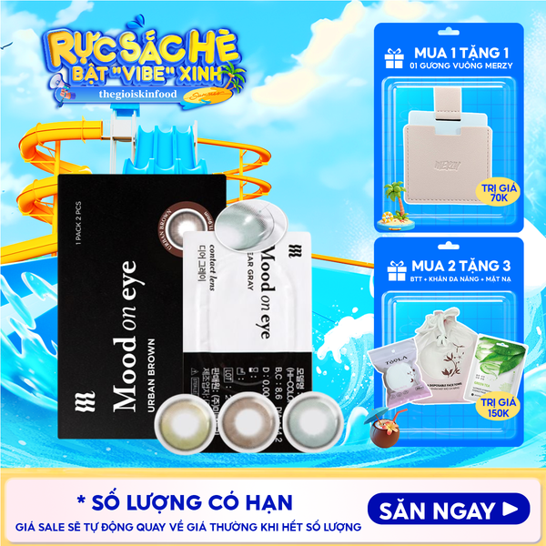  Kính Áp Tròng Merzy Lens Mắt Màu Tự Nhiên, Cao Cấp Hàn Quốc Mood On Eye Contact Lens 