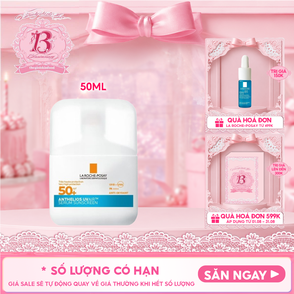 Serum Chống Nắng La Roche-Posay Siêu Mỏng, Kiềm Dầu, Cấp Ẩm Innovation Anthelios UVair Serum Sunscreen SPF50+ 50ml