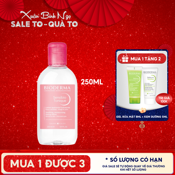  Nước Hoa Hồng Bioderma Cho Da Nhạy Cảm Sensibio Tonique 250ml 