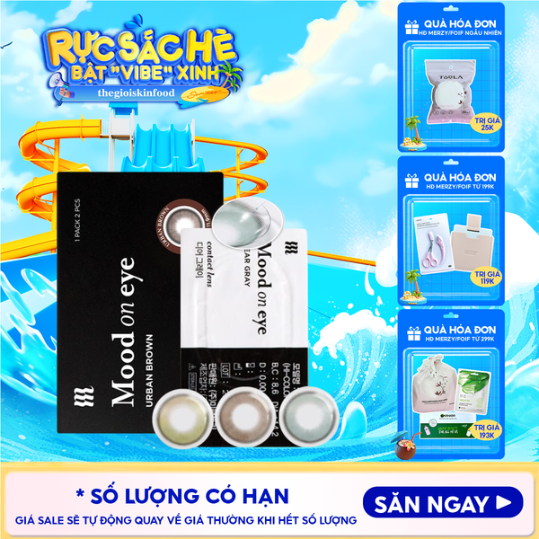  Kính Áp Tròng Merzy Lens Mắt Màu Tự Nhiên, Cao Cấp Hàn Quốc Mood On Eye Contact Lens 