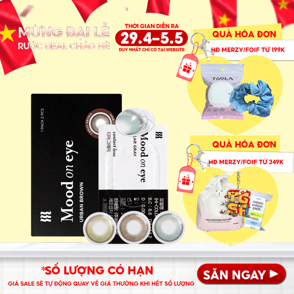 Kính Áp Tròng Merzy Lens Mắt Màu Tự Nhiên, Cao Cấp Hàn Quốc Mood On Eye Contact Lens 