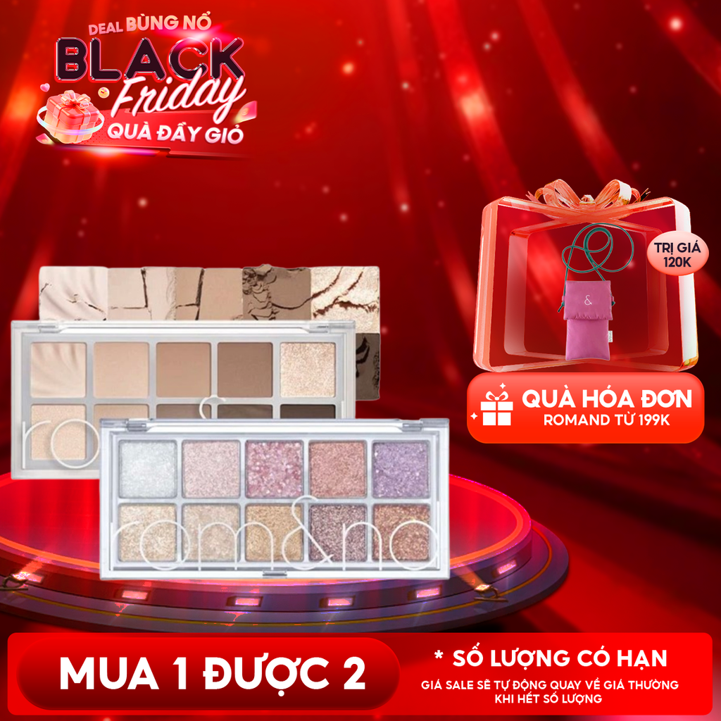 [NEW][Màu 00 - 13] Bảng Phấn Mắt 10 Ô Siêu Lấp Lánh Romand Better Than Eye Palette