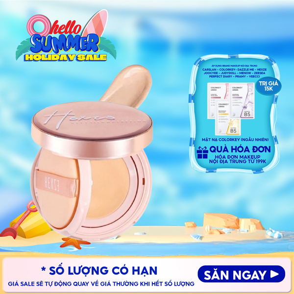  [Set 2 Lõi] Phấn Nước Hexze Lâu Trôi, Mỏng Nhẹ Brightening Longlasting Cushion Foundation 15gx2 