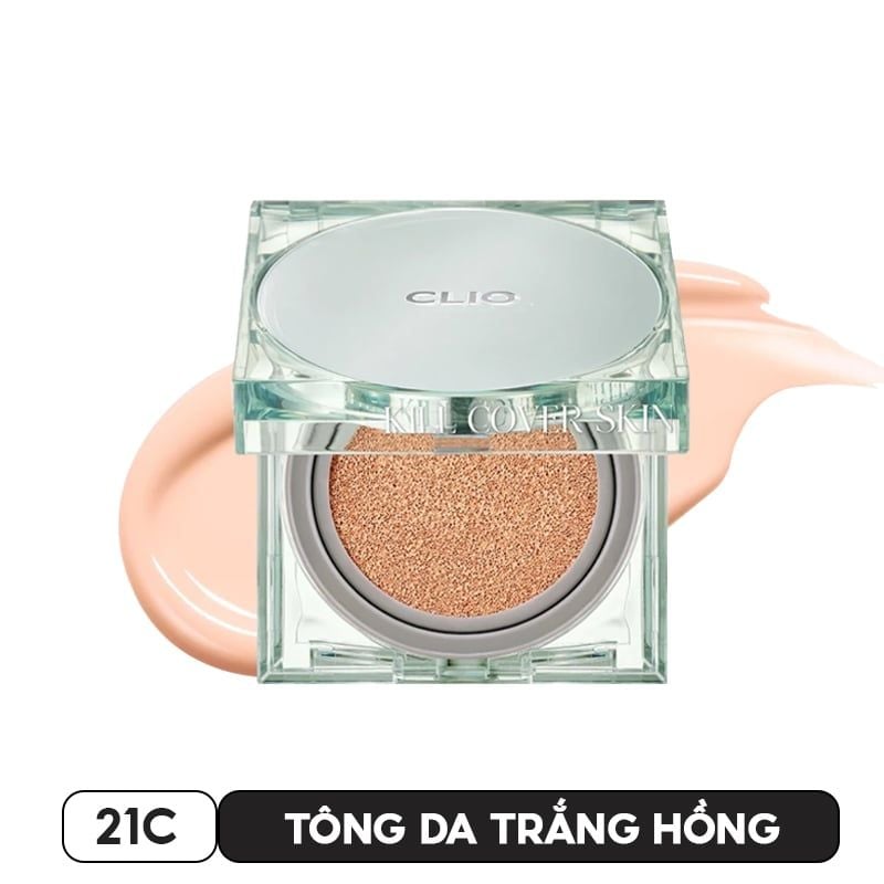 Phấn Nước Kiểm Soát Dầu, Lâu Trôi Clio Kill Cover Skin Fixer Cushion SPF50+/PA+++ 15g (Kèm lõi)