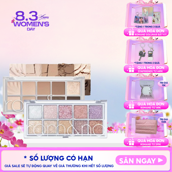  [NEW][Màu 00 - 13] Bảng Phấn Mắt 10 Ô Siêu Lấp Lánh Romand Better Than Eye Palette 