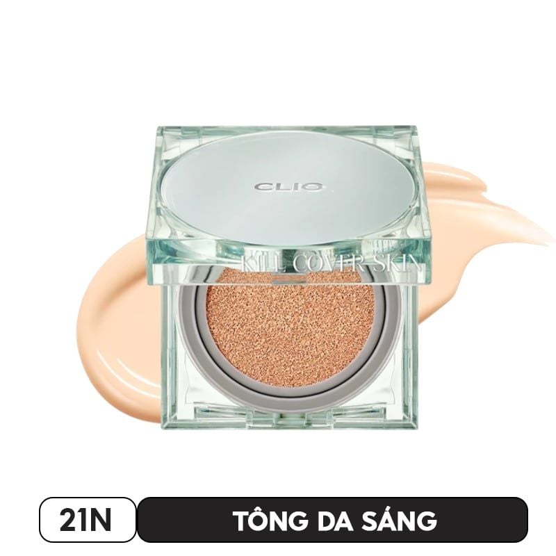 Phấn Nước Kiểm Soát Dầu, Lâu Trôi Clio Kill Cover Skin Fixer Cushion SPF50+/PA+++ 15g (Kèm lõi)