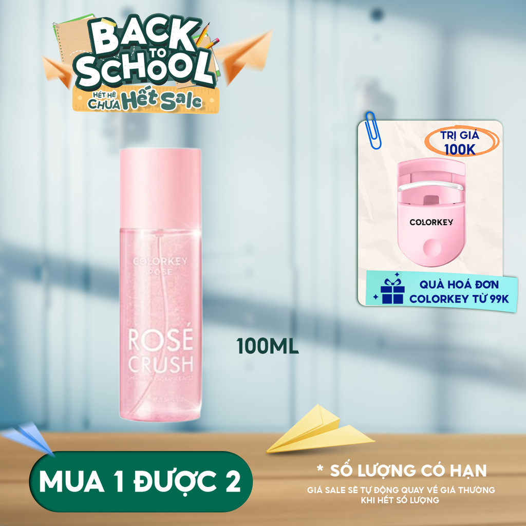 Xịt Thơm Toàn Thân Colorkey Rosé Rosé Crush Shimmer Fragrance Mist 100ml